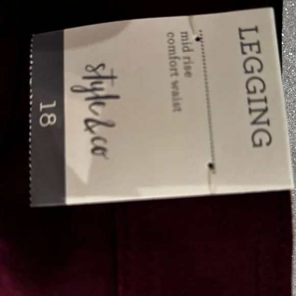 Style & Co. Burgundy Leggings - Picture 3 of 5